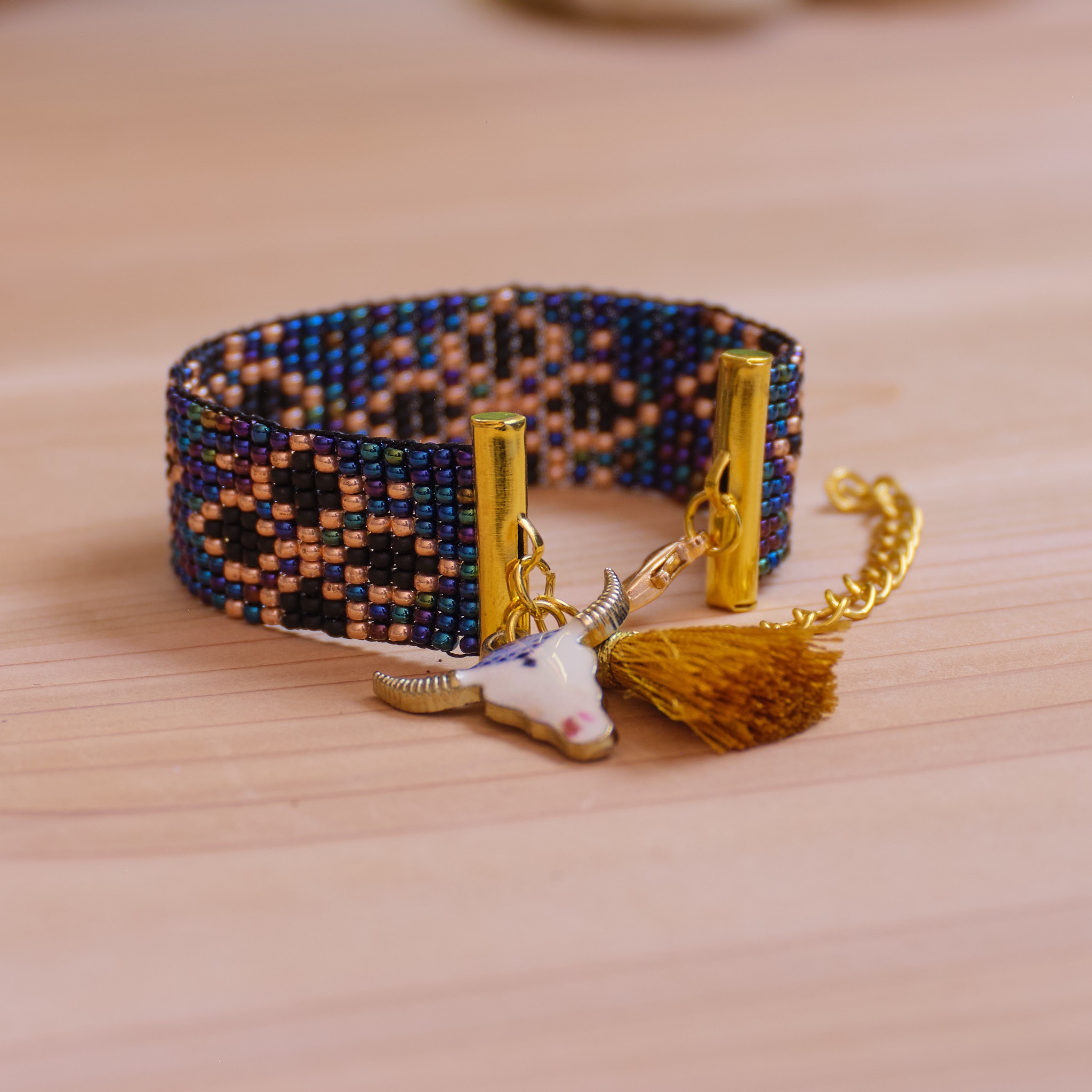 Steer Skull Loom Bracelet