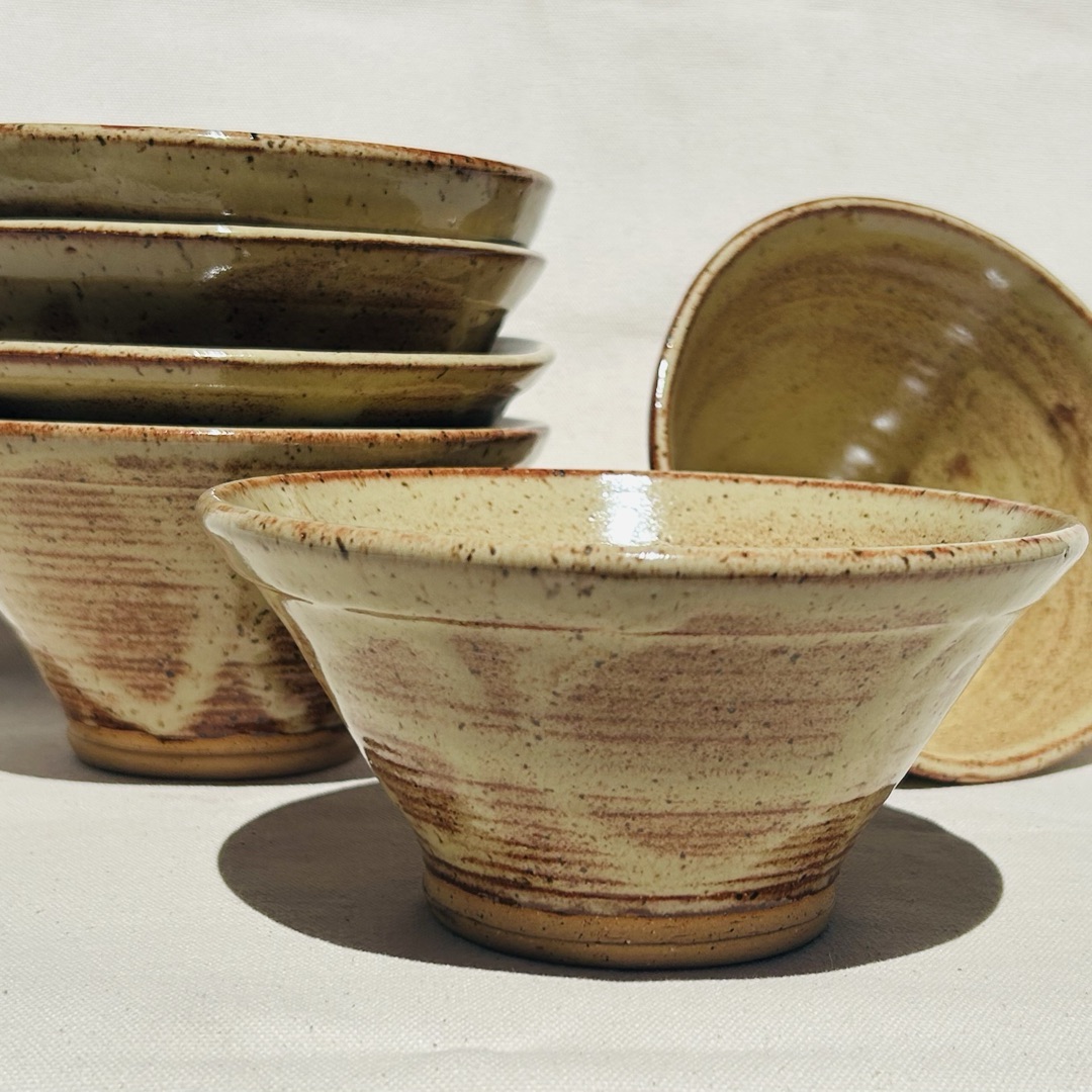 Slope Sides Shino Bowl Set (4)