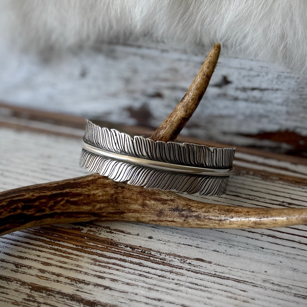 Sterling Silver Feather Bracelet - image 1